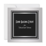 Silver Black Corporate Black Tie Fundraising invitations