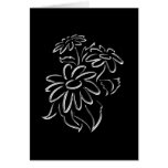 silver & black daisies cards