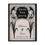 Silver & Black Iris Elegant Save The Date Postcard