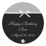 Silver & Black Party Invitation Water/Wine Labels