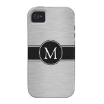 Silver, Black, White with Your Monogram Vibe iPhone 4 Cases