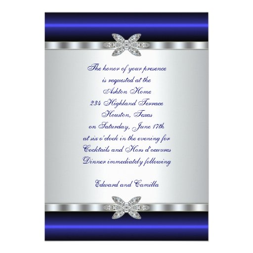Silver Blue Cocktail Party Invitation Template 5 Quot X 7 Quot Invitation Card Zazzle Free Cocktail Invitation Templates