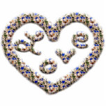 Silver-Blue Heart with Love