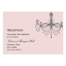 Silver & Blush Chandalier Reception Enclosure Card Business Card