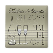 Silver Bubbles Celebration Save The Date Magnet