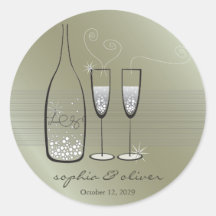 Silver Bubbles Celebration Thank You Label Sticker