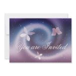 Silver Butterflies Invitation Card