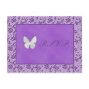 Silver Butterfly on Purple R.S.V.P. Postcard