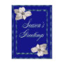 Silver Christmas Poinsettia postcard  customise