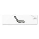 Silver coloured laptop computer bumper stickers