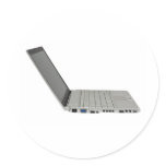 Silver coloured laptop computer stickers