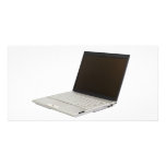 Silver coloured laptop photo cards