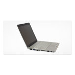 Silver coloured laptop photo cards