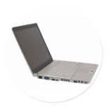 Silver coloured laptop stickers