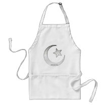 Silver Coloured Star and Crescent Symbol Apron