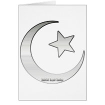 Silver Coloured Star and Crescent Symbol