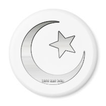 Silver Coloured Star and Crescent Symbol