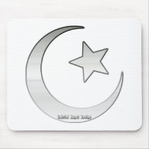 Silver Coloured Star and Crescent Symbol