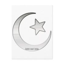Silver Coloured Star and Crescent Symbol