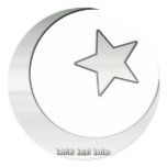 Silver Coloured Star and Crescent Symbol stickers