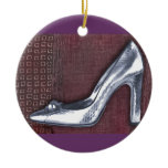 Silver Crocodile Pump Christmas Tree Ornament