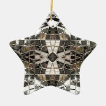 Silver Cross Mosaic Star Ornament