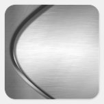 Silver Curve On Brushed Metal Stickers