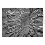 Silver Daisy Floral Thank You Greeting Card
