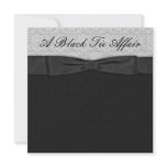 Silver Damask Black Tie Formal Corporate Party Personalized Invites