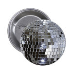Silver Disco Ball Pinback Button