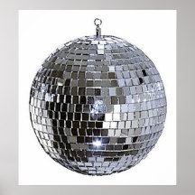 Silver Disco Ball Poster