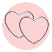 Silver Double Hearts Sticker