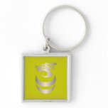 Silver Dragon in Egg Keychain
