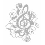 Silver Dragon treble clef peonies Custom Shirt