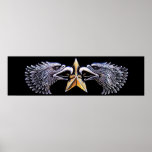 Silver Eagles with Gold Star Poster