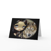 "Silver Eyed Wolf" Greeting Card