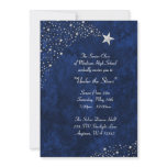 Silver Falling Stars Blue Prom Formal Invitations