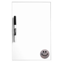 Silver faux glitter smiley face dry erase whiteboards