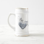 Silver Filigree Heart & White Roses mugs