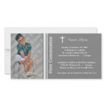 Silver First Communion Photo Invitation Photo Card