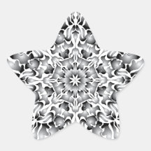 Silver Flame Star Stickers