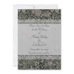 Silver Floral & Lace Save the Date Announcement invitations