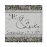 Silver Floral Save the Date Magnet