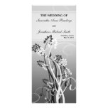 Silver Floral Wedding Program - Church Program Rack Cards