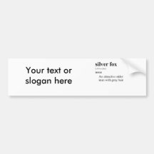 SILVER FOX BUMPER STICKERS