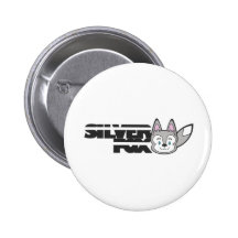 Silver fox logo pinback buttons