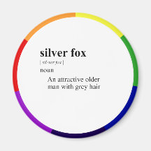 SILVER FOX REFRIGERATOR MAGNET