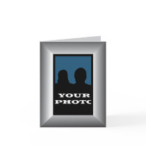 Silver Frame Your Photo Vertical Note Crad 2 Card