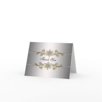 Silver Gold Thank You Cards