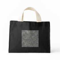 Silver Grey Diamond Plate Textured Canvas Bag